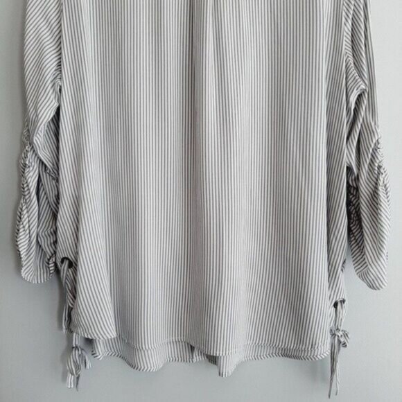 IN EVERY STORY / Penningtons Button Down Striped Shirt Lace-Up Sides Sz X - Picture 9 of 11